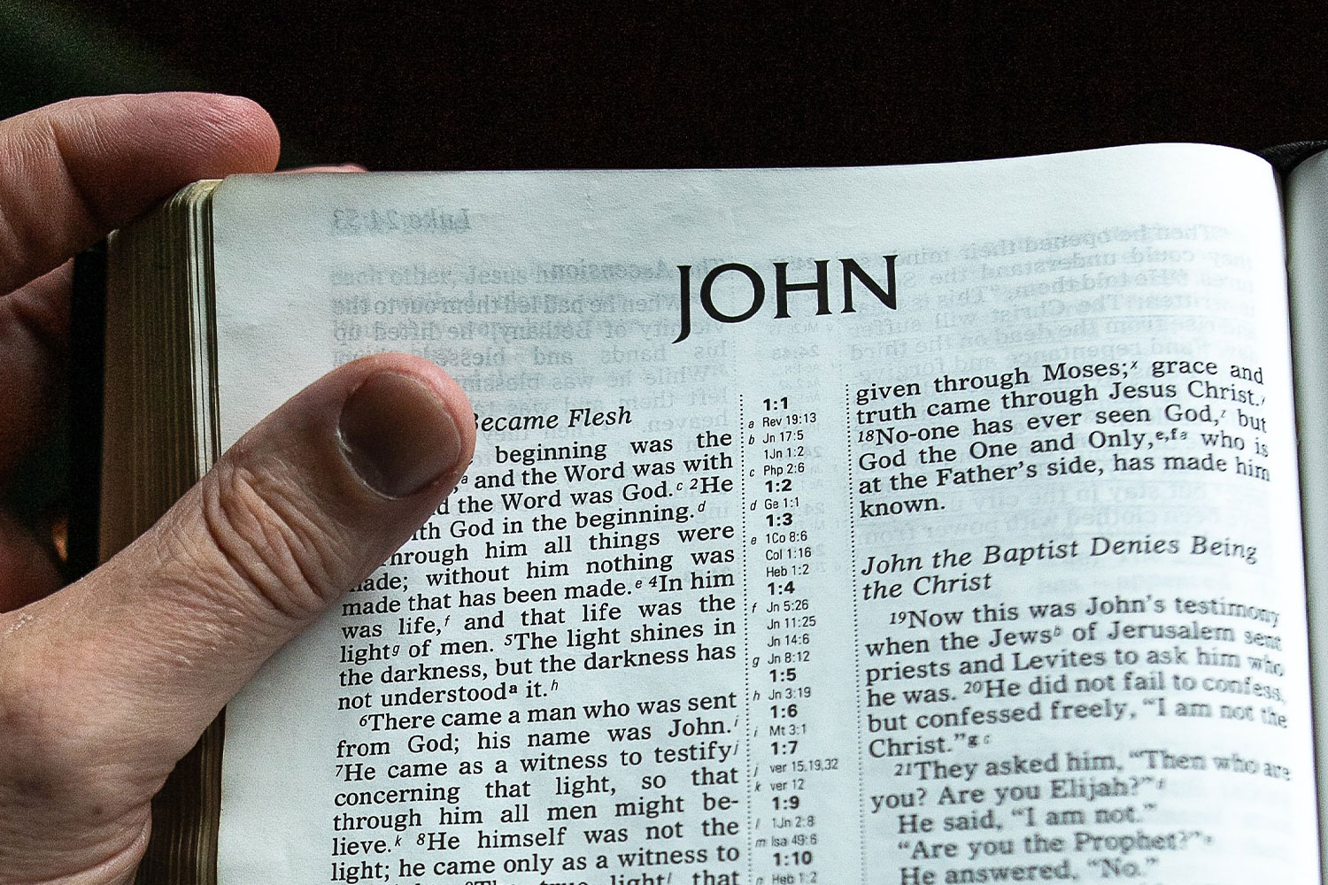 Bible open to John